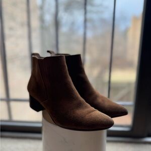 Franco Sarto Women’s 7.5 Leather/Suede Boots Heeled Booties Brown